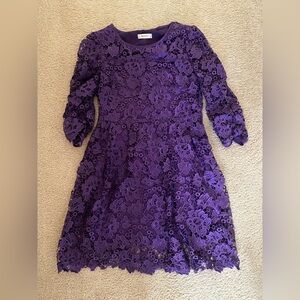 Women - Elegant Purple Lace Dress - US S